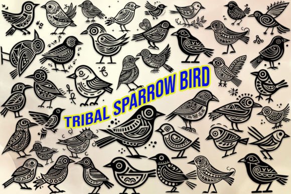 Tribal Sparrow Bird Font